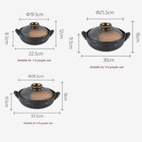 Round Ceramic Casserole Dish with Lid, Earthenware Hot Pot for Rice Cooking, Baking and Serving, Insulated Clay Stockpot