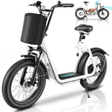 Caroma Peak 800W Fat-Tire Electric Scooter with 20X3 Tires, 20 MPH Top Speed, 30-Mile Range, Adjustable Seat, Detachable Basket, and Foldable Design