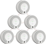 X-Sense SC06-W Wireless Interconnected Combination Smoke and Carbon Monoxide Detector, 10-Year Battery-Powered Fire and CO Alarm, 6-Pack