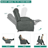 YITAHOME Dark Grey Power Lift Recliner with Massage, Heat, USB Ports, Cup Holders, Remote Control, and a Spacious Fabric Seat