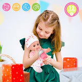 25-Piece Baby Doll Care Playset with 14 Doll Toys, Cradle, High Chair, Milk Bottle, Pacifier and Diaper for Girls and Boys Ages 3, 4, 5, 6+