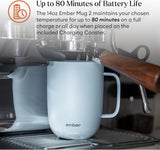 Ember Temperature Control Smart Mug 2, 14 Oz App-Controlled Heated Coffee Cup with Improved Design & 80-Minute Battery Life, White