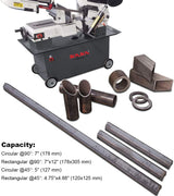KAKA BS-712N Industrial Horizontal Band Saw with 7×12 Capacity and 1.5HP Motor