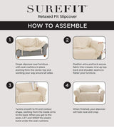 SureFit Home Décor SF38684 Stretch Pique Slipcover for Recliner Wingback Chairs, Two-Piece Form-Fit Design, Polyester/Spandex, Machine Washable, Cream