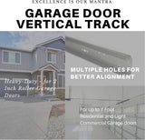 Galvanized Steel Garage Door Vertical Track Replacement Set with Left and Right Rails for 7-Foot Doors and 2-Inch Rollers
