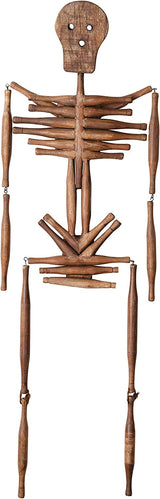 Creative Co-Op Hanging Wood Rolling Pin Skeleton Figure, 14 L x 2 W x 42 H, Multi; Each One Will Vary