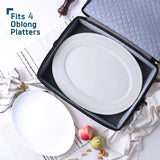 StorageBud Gray Dinnerware Storage Container Set, 8-Piece Organizer for Plates, Cups, Flatware, Stemware and Platters