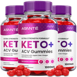 3-Pack Asante Keto ACV Gummies with Apple Cider Vinegar and Vitamin B12, 180 Gummies