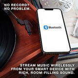 Victrola The Quincy 6-in-1 Bluetooth Record Player & Multimedia Center with 3-Speed Turntable, CD & Cassette Player, AM/FM Radio, Built-In Speakers and Wireless Music Streaming, Natural