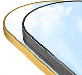 68×26-Inch Oversized Arched Floor Mirror with Black Aluminum Frame, Designed for Standing or Wall Mounting