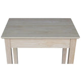 Narrow Transitional End Table in Natural Wood, Featuring One Drawer by Pemberly Row