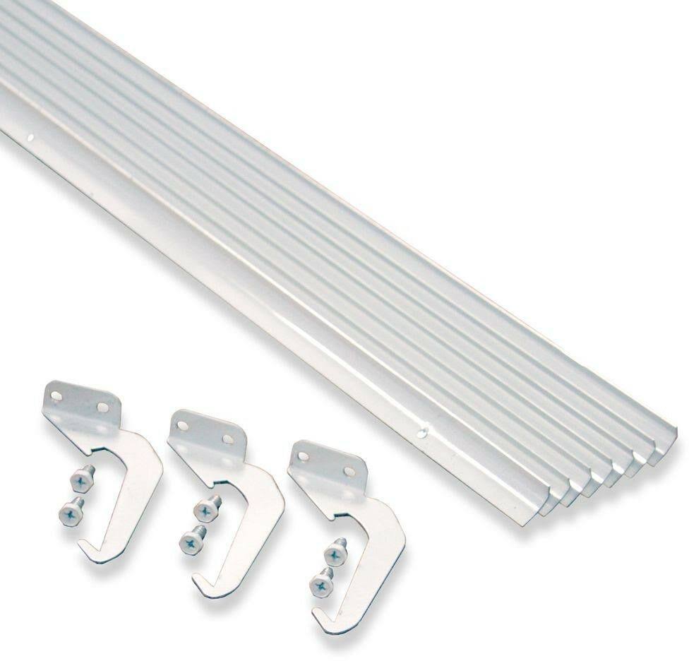 Rainhandler Self-Cleaning Aluminum Gutter Replacement, 3X 5 ft., White