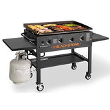 Blackstone 4-Burner Griddle Cooking Station, 36 × 22 Inches, with Side Shelves