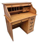 Chelsea Home Moon 42inch Student Roll Top Desk in Harvest Oak