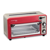 Red Hamilton Beach Toastation 22724, Combining a 2-Slice Toaster with Toaster Oven