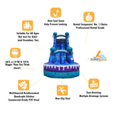 JumpOrange 19-Foot Inflatable Water Slide with Splash Pool, Commercial-Grade Electric Design for Adults and Kids, Includes Blower, Stakes and Storage Bag, 36-Foot Long x 15-Foot Wide