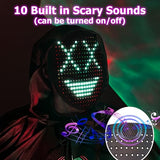 Gesture-Sensing LED Costume Mask by Mr.Pang, Featuring Transforming Light Effects for Halloween, Cosplay and Masquerades, Adult and Kids