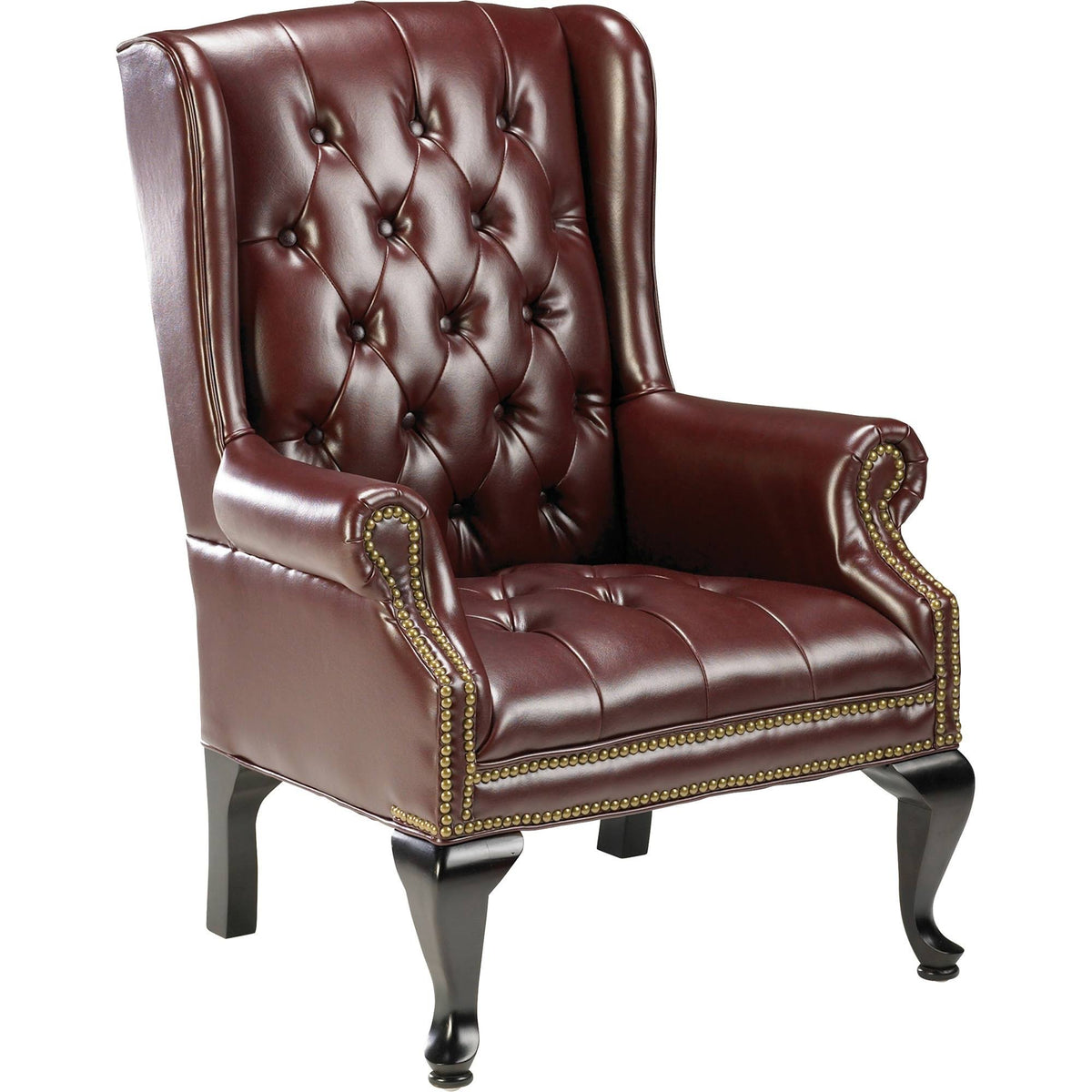 Queen Anne Wing-Back Reception Chair by Lorell, Model 777