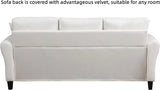 SZLIZCCC 78-Inch Cream Velvet Three-Seater Sofa with Soft Seating for Living Room, Apartment or Bedroom