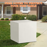 SINGLYFIRE SGFP-001C Square Propane Fire Pit Table, 28 Inch, 50,000 BTU, with Cover, Lid and 6.6 lbs Lava Rock, Brown
