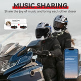 2-Pack V5.2 Motorcycle Bluetooth Headsets with Music Sharing, 2-Way Helmet Communication, IP67 Waterproofing and Hi-FI Speakers for ATV, Snowmobile and Skiing