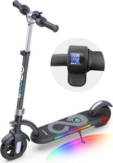 Gyroor Kids Electric Scooter with 200W Motor, LED Display, Colorful Lights, Adjustable Speed and Height, 10 MPH Speed and 10-Mile Range, Ages 8-12