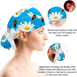 Peach Blossom Spring Butterfly Cycling and Surgical Scrub Hat with Button-Compatible Design and Cotton Sweatband