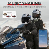2-Pack V5.2 Motorcycle Bluetooth Headsets with Music Sharing, 2-Way Helmet Communication, IP67 Waterproofing and Hi-FI Speakers for ATV, Snowmobile and Skiing