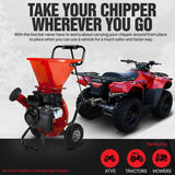Adjustable Heavy-Duty Tow Bar Kit for GreatCircleUSA, Landworks, SuperHandy, Harbor Freight, Tazz and Earthquake Wood Chipper Shredders and Mulchers; Wood Chipper Not Included