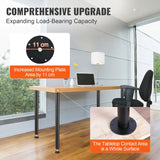 SKYSHALO Set of 4 Black Adjustable Solid Steel Desk Legs for Office Tables and Furniture, 28-Inch