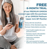 OMRON Platinum Upper Arm Blood Pressure Monitor with Bluetooth, Digital Readings for Two Users and Storage for 200 Measurements