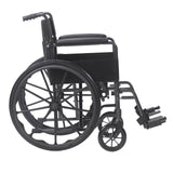 Drive Medical Silver Sport 1 Wheelchair with Full-Length Arms and Swing-Away Removable Footrests