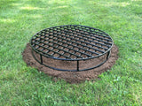 28-Inch Round Steel Fire Pit Grate by Walden, Heavy-Duty Above-Ground Support for Outdoor Firepits