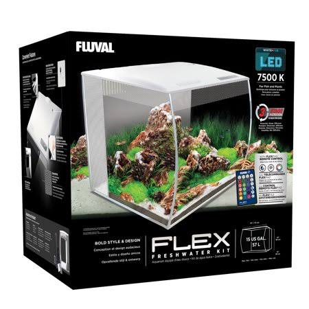 Fluval Flex White Aquarium Kit with 15-Gallon Capacity
