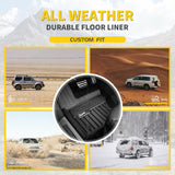 Custom-Fit TPE Floor Liners for 2017-2022 Range Rover Velar, All-Weather Coverage for 1st and 2nd Rows, Full Set in Black