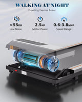 Naipo 2.5HP Walking Pad Treadmill for Home Use with LCD Display, Portable Wheels and 265 lb Maximum Capacity