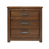 Camaflexi Carmel Nightstand with 3 Drawers, Finished in Antique Walnut