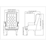 Queen Anne Wing-Back Reception Chair by Lorell, Model 777
