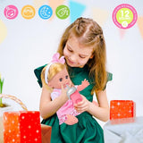 25-Piece Baby Doll Care Playset with 14 Doll Toys, Cradle, High Chair, Milk Bottle, Pacifier and Diaper for Girls and Boys Ages 3, 4, 5, 6+