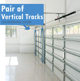 Galvanized Steel Garage Door Vertical Track Replacement Set with Left and Right Rails for 7-Foot Doors and 2-Inch Rollers