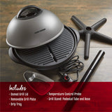 George Foreman Silver Electric Grill for 12+ Servings, Up to 15