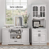 Living Skog Kitchen Cabinet with Microwave Stand and Built-In Storage Shelves