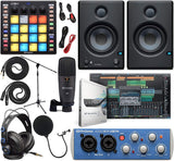 PreSonus AudioBox 96 Full Studio Bundle with Studio One Artist Software, ATOM MIDI Production Pad Controller and Eris 4.5 BT Bluetooth Monitor Pair