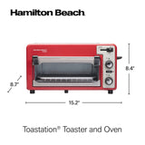 Red Hamilton Beach Toastation 22724, Combining a 2-Slice Toaster with Toaster Oven
