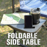 TIMBER RIDGE Portable Directors Camping Chair with Swivel Back, Side Table and Heavy-Duty 350 lb Capacity