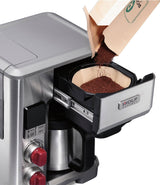 Wolf Gourmet 10-Cup Coffee Maker with Water Filtration, Stainless Steel Finish and Red Knob