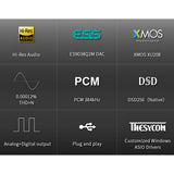 Topping D10 Balanced USB Digital-to-Analog Converter, ES9038Q2M XMOS XU208, PCM384KHz DSD256, TRS/XLR/Optical/Coax Outputs, Black